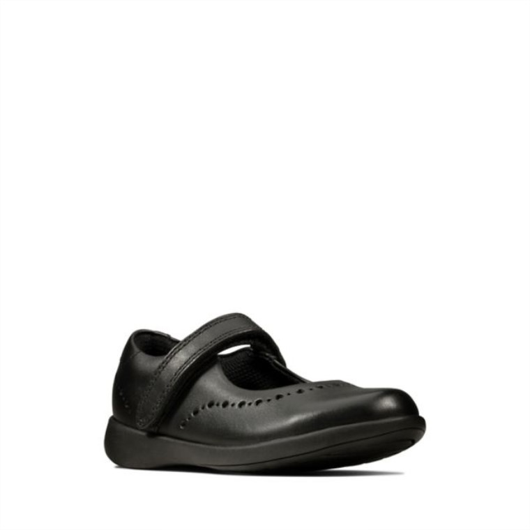 Clarks Etch Craft Niño Cuero Negro Cuero Negro