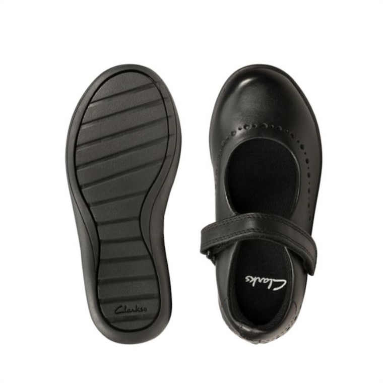 Clarks Etch Craft Niño Cuero Negro Cuero Negro