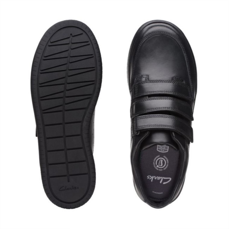 Clarks Fawn Bar Juvenil Cuero Negro Cuero Negro