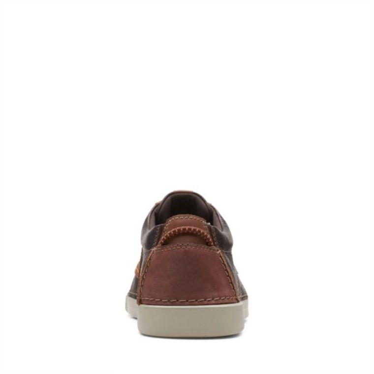 Clarks Gereld Bajo Cuero Marrón Oscuro Cuero Marrón Oscuro