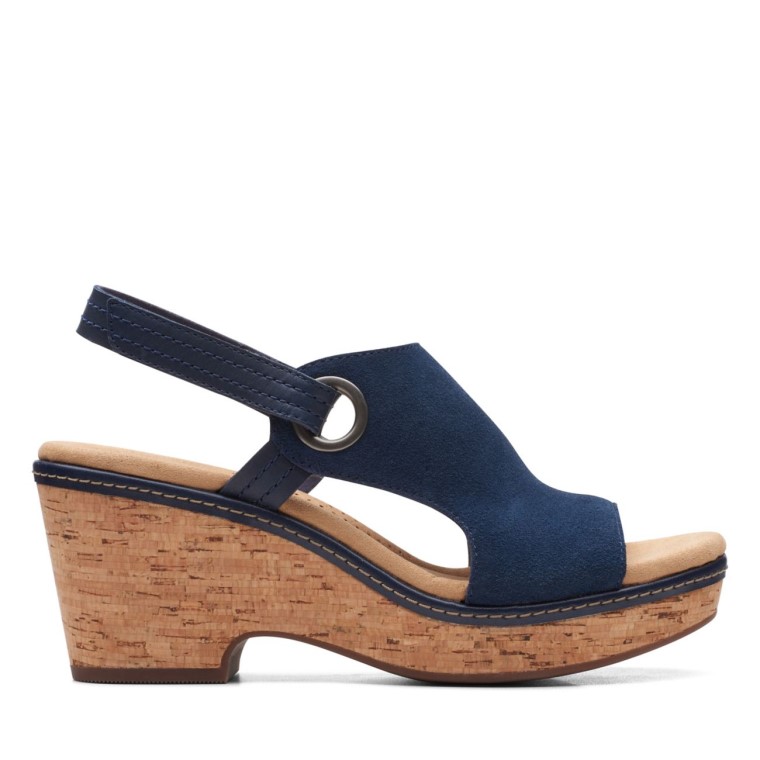 Clarks Giselle Mar Ante Azul Marino Ante Marino