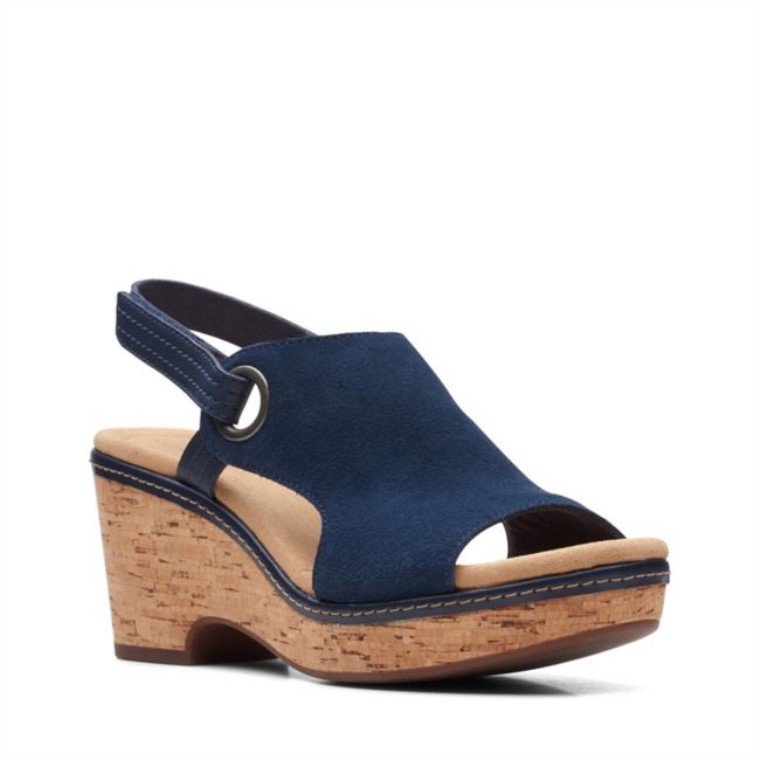 Clarks Giselle Mar Ante Azul Marino Ante Marino