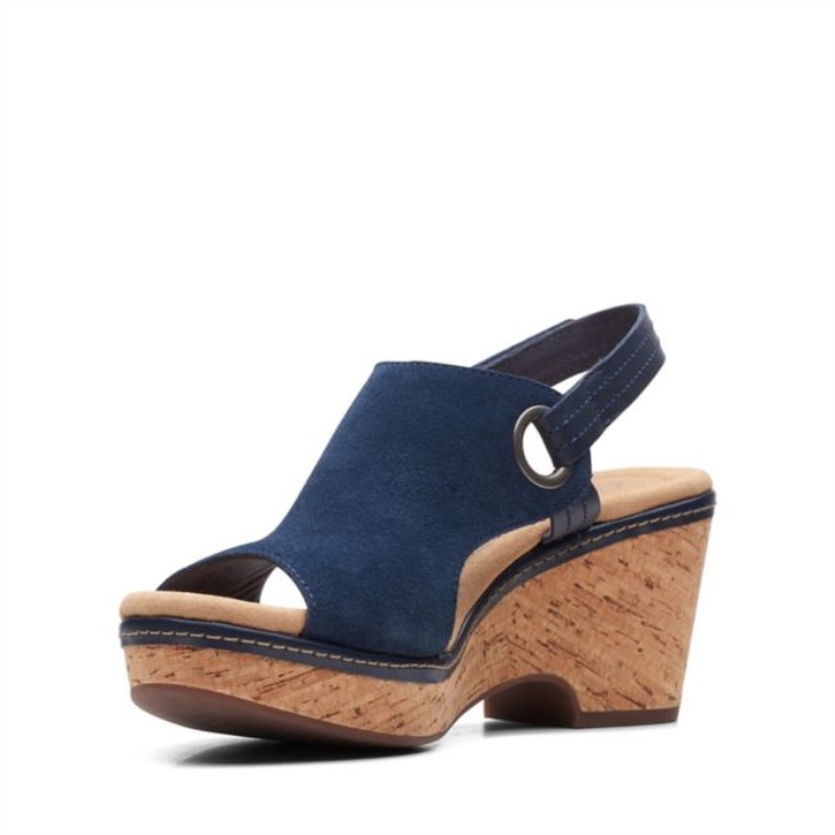 Clarks Giselle Mar Ante Azul Marino Ante Marino