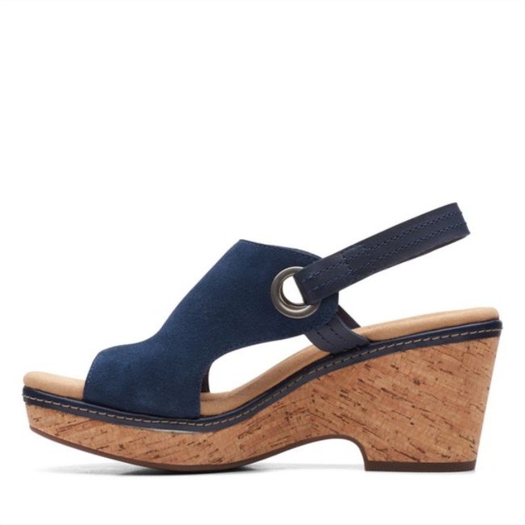 Clarks Giselle Mar Ante Azul Marino Ante Marino