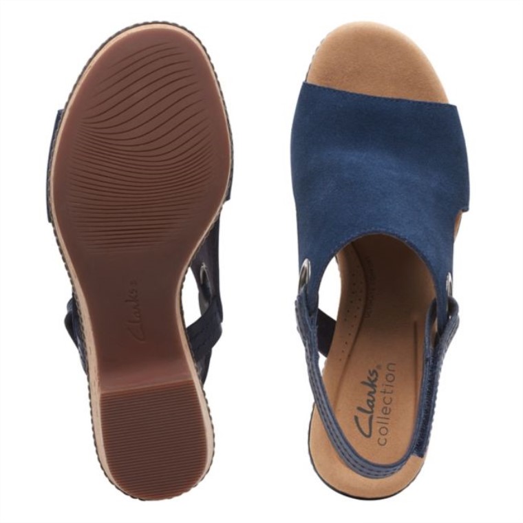 Clarks Giselle Mar Ante Azul Marino Ante Marino