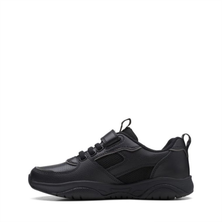 Clarks Grip Trade Niño Cuero Negro Cuero Negro