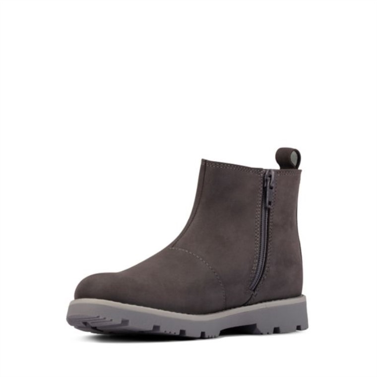 Clarks Heath Sea Gore-tex Niño Cuero Gris Oscuro Cuero Gris Oscuro