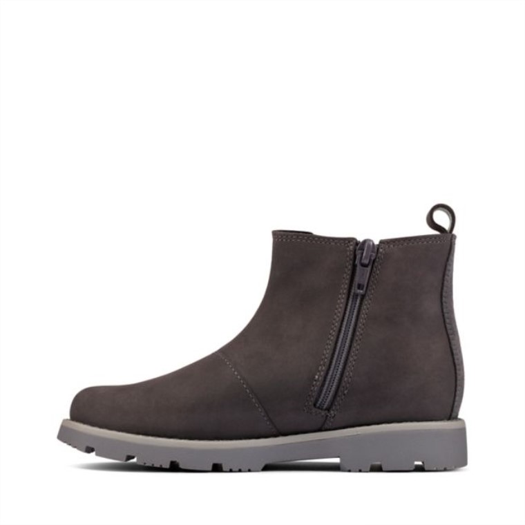Clarks Heath Sea Gore-tex Niño Cuero Gris Oscuro Cuero Gris Oscuro