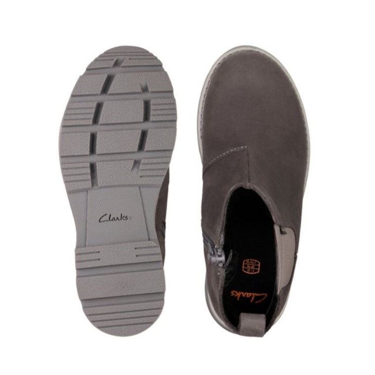 Clarks Heath Sea Gore-tex Niño Cuero Gris Oscuro Cuero Gris Oscuro
