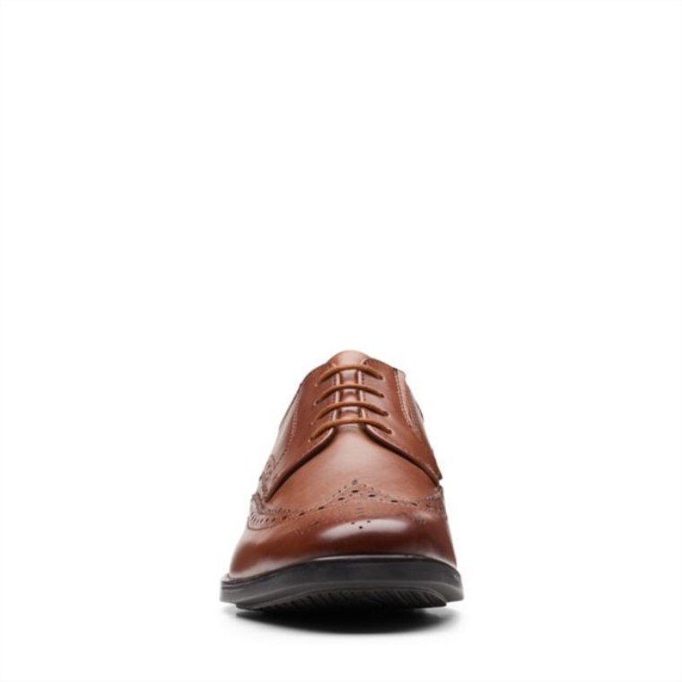 Ala Clarks Howard Cuero Marrón Oscuro Cuero Marrón Oscuro