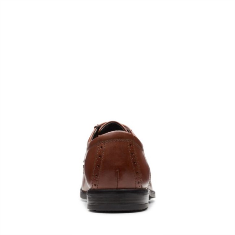Ala Clarks Howard Cuero Marrón Oscuro Cuero Marrón Oscuro