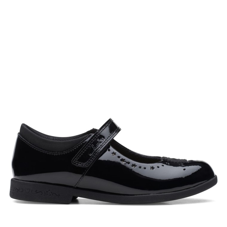 Clarks Magic Step Bar Antiguo Charol Negro Charol Negro