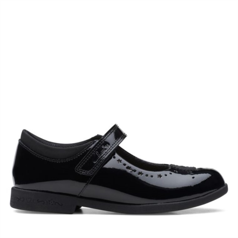 Clarks Magic Step Bar Antiguo Charol Negro Charol Negro