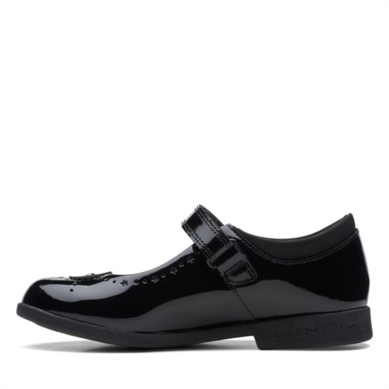 Clarks Magic Step Bar Antiguo Charol Negro Charol Negro