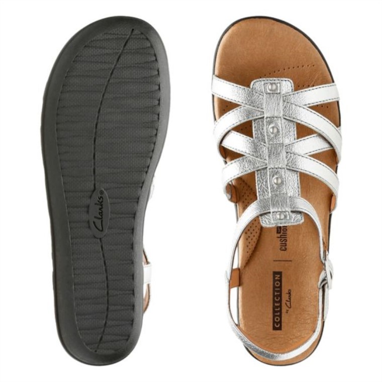 Clarks Manilla Bonita Plata Cuero Plata Cuero