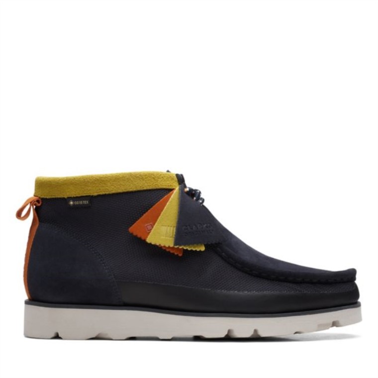Combinación Azul Marino Clarks Wallabee 20 Gtx Combinación Azul Marino