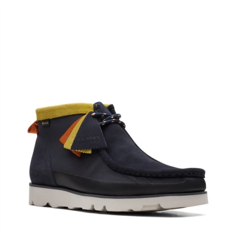 Combinación Azul Marino Clarks Wallabee 20 Gtx Combinación Azul Marino