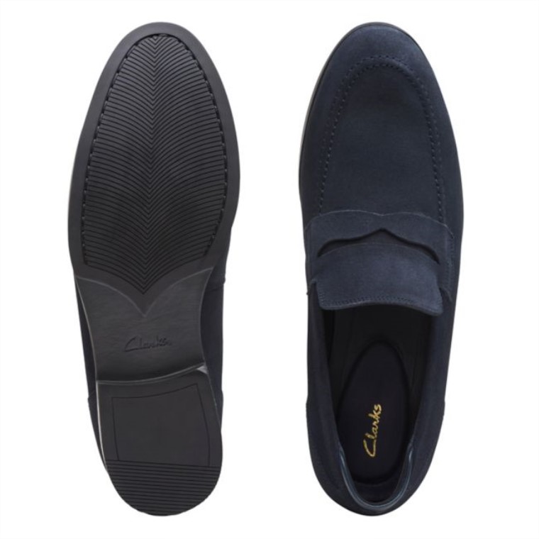 Clarks Ante Azul Marino Bradish Gamuza Azul Marino