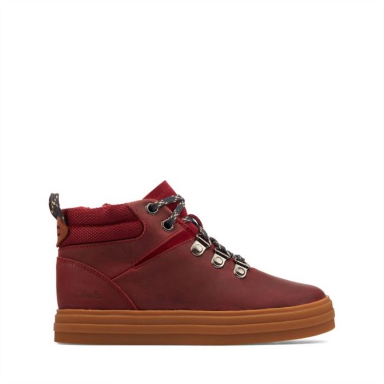 Clarks Nova Hike Kid Cuero Burdeos Cuero Burdeos