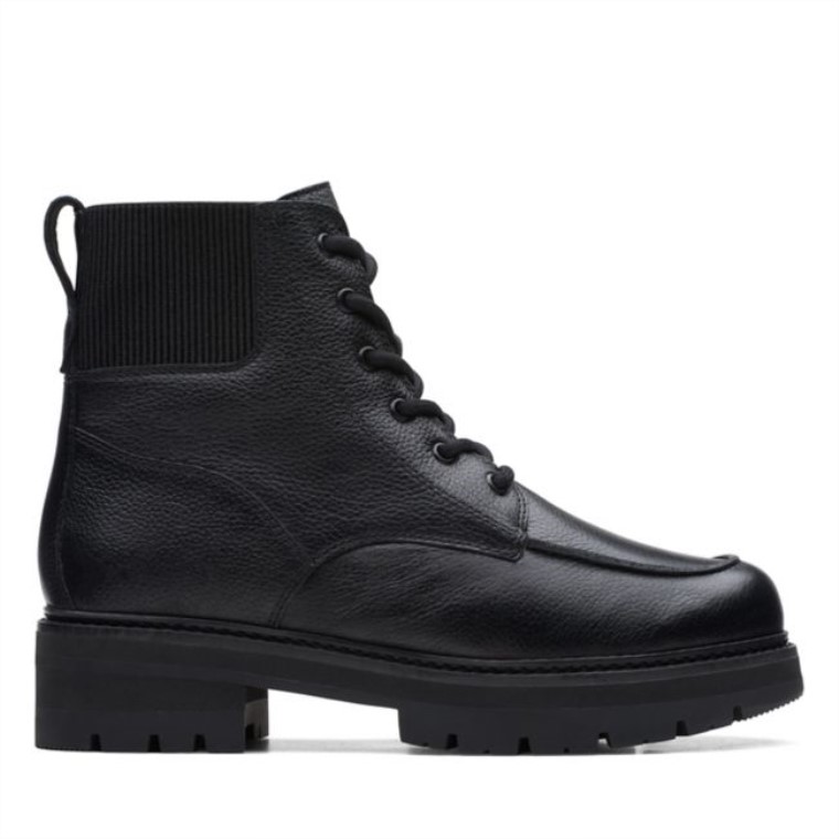 Clarks Orianna Mid Cuero Negro Con Forro Negro Cuero Con Forro Negro