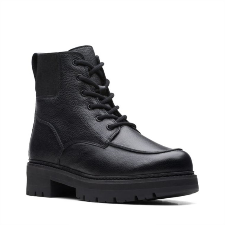 Clarks Orianna Mid Cuero Negro Con Forro Negro Cuero Con Forro Negro