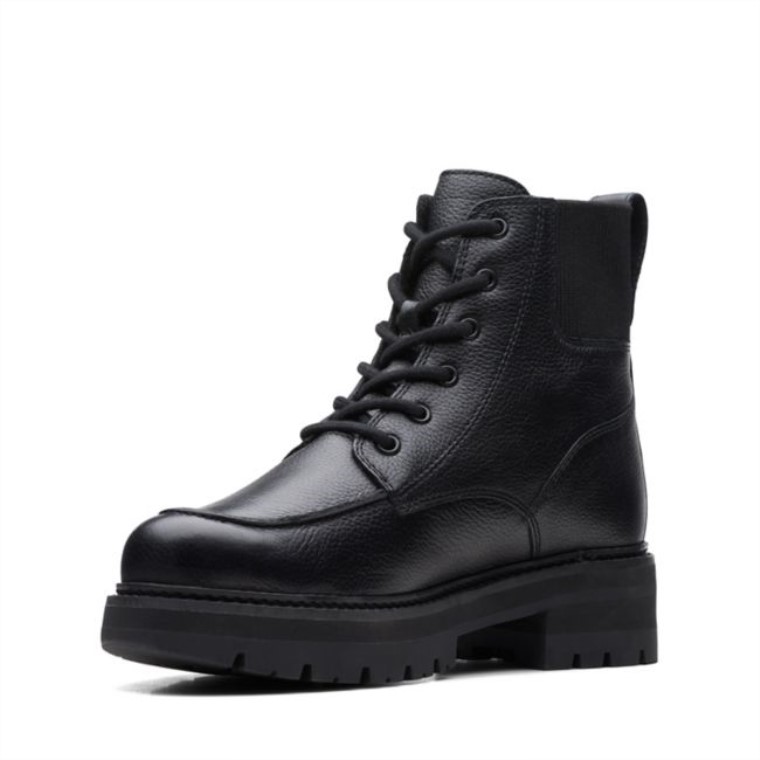 Clarks Orianna Mid Cuero Negro Con Forro Negro Cuero Con Forro Negro