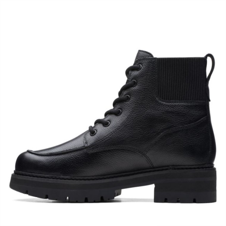 Clarks Orianna Mid Cuero Negro Con Forro Negro Cuero Con Forro Negro