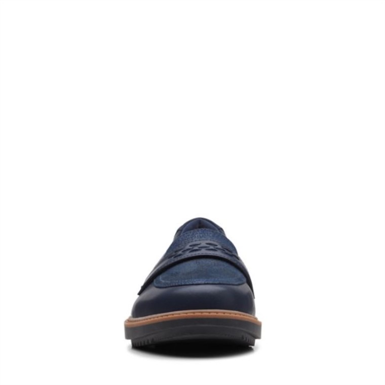 Clarks Raisie Jump Cuero Azul Marino Cuero Azul Marino