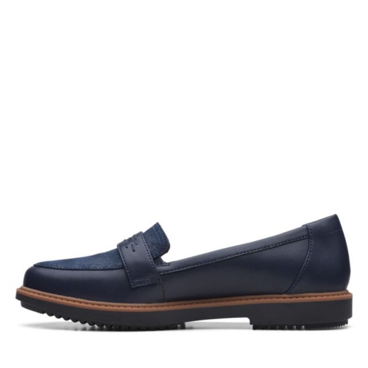 Clarks Raisie Jump Cuero Azul Marino Cuero Azul Marino