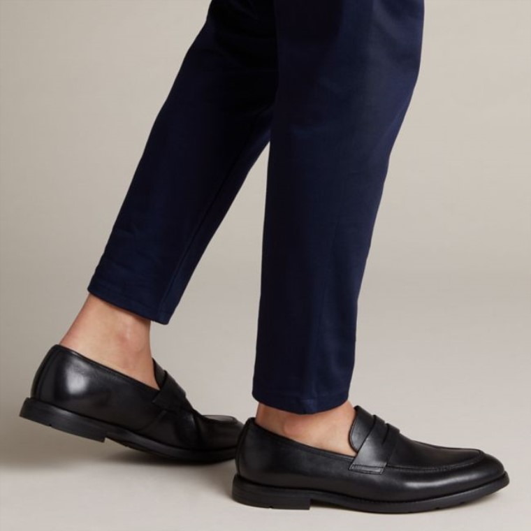 Clarks Ronnie Step Cuero Negro Cuero Negro