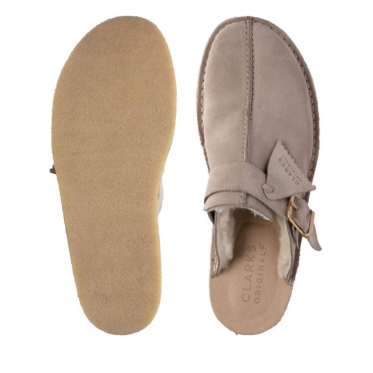 Arena Clarks Con Forro Cálido Trek Mule Sand Con Forro Cálido