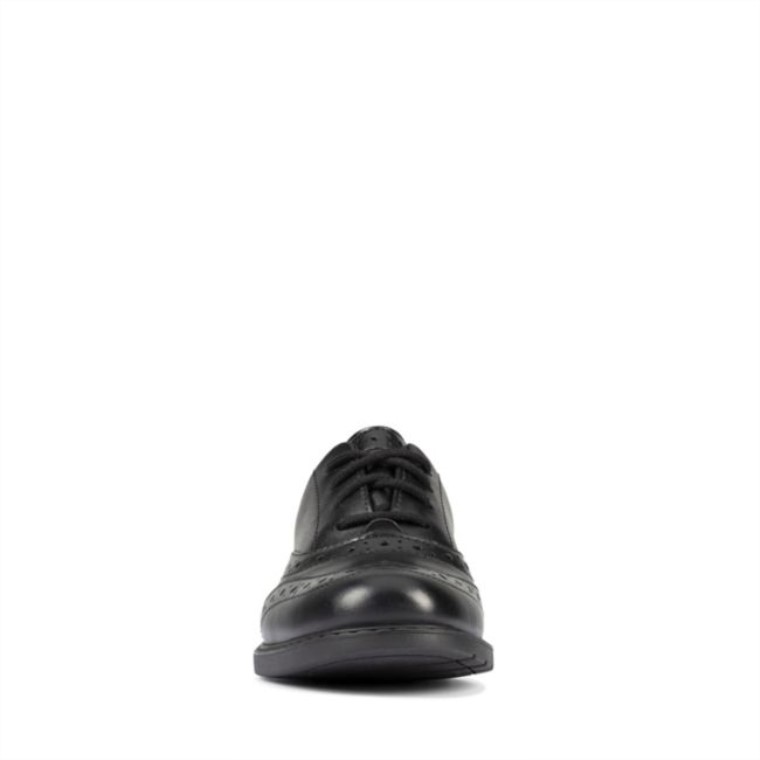 Clarks Scala Brogue Niño Cuero Negro Cuero Negro
