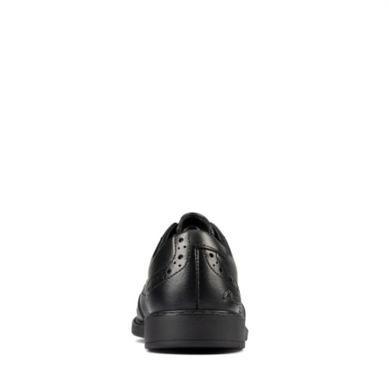 Clarks Scala Brogue Niño Cuero Negro Cuero Negro