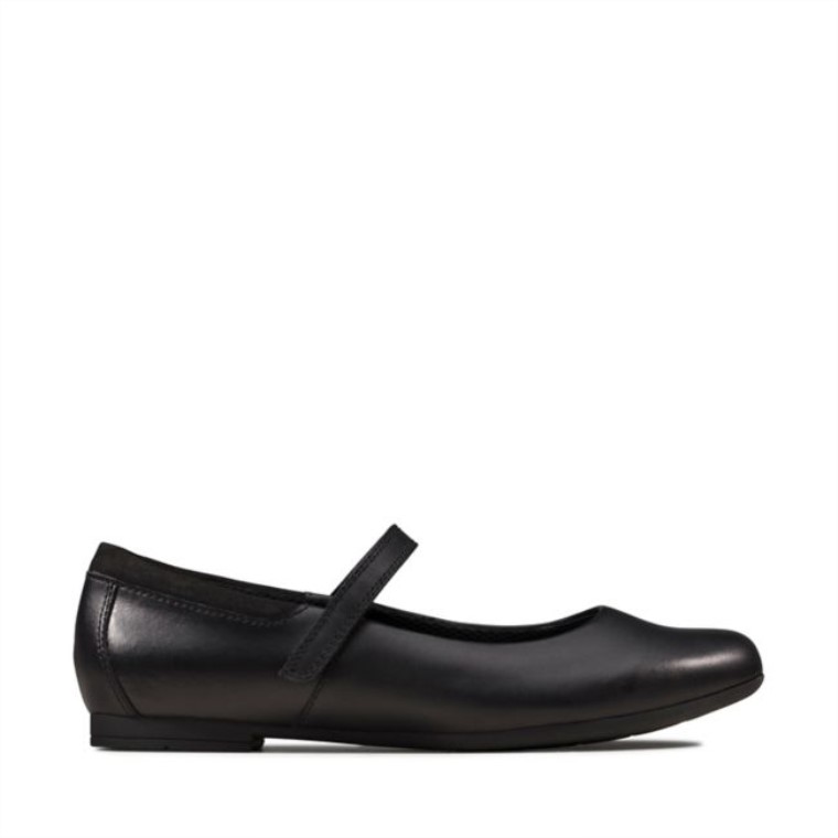 Clarks Scala Dawn Youth Cuero Negro Cuero Negro