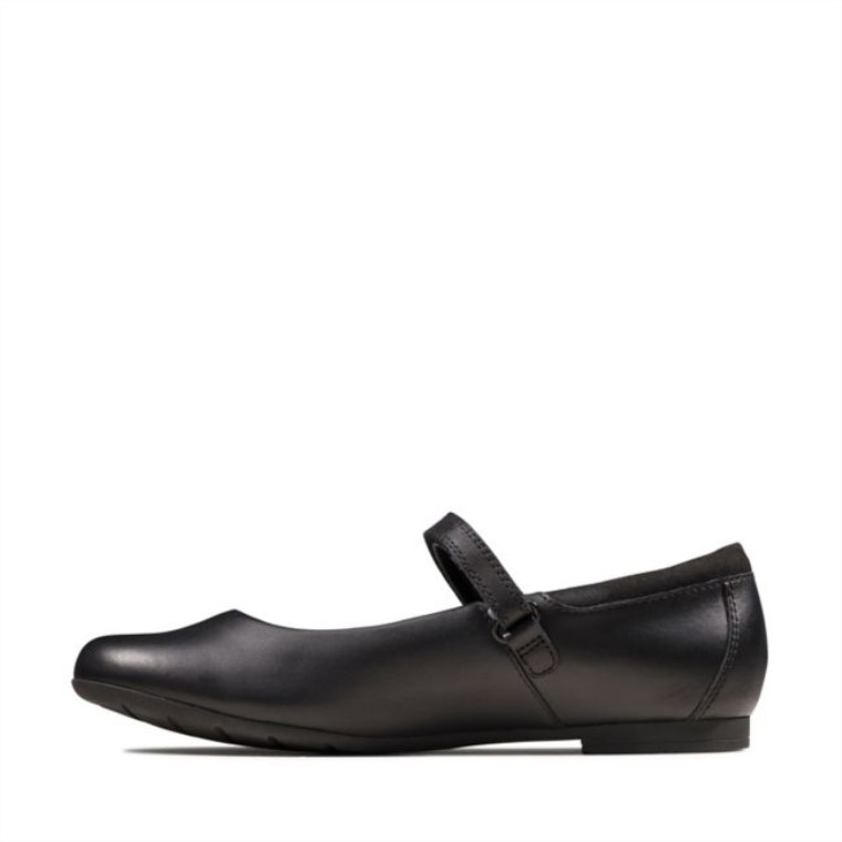 Clarks Scala Dawn Youth Cuero Negro Cuero Negro