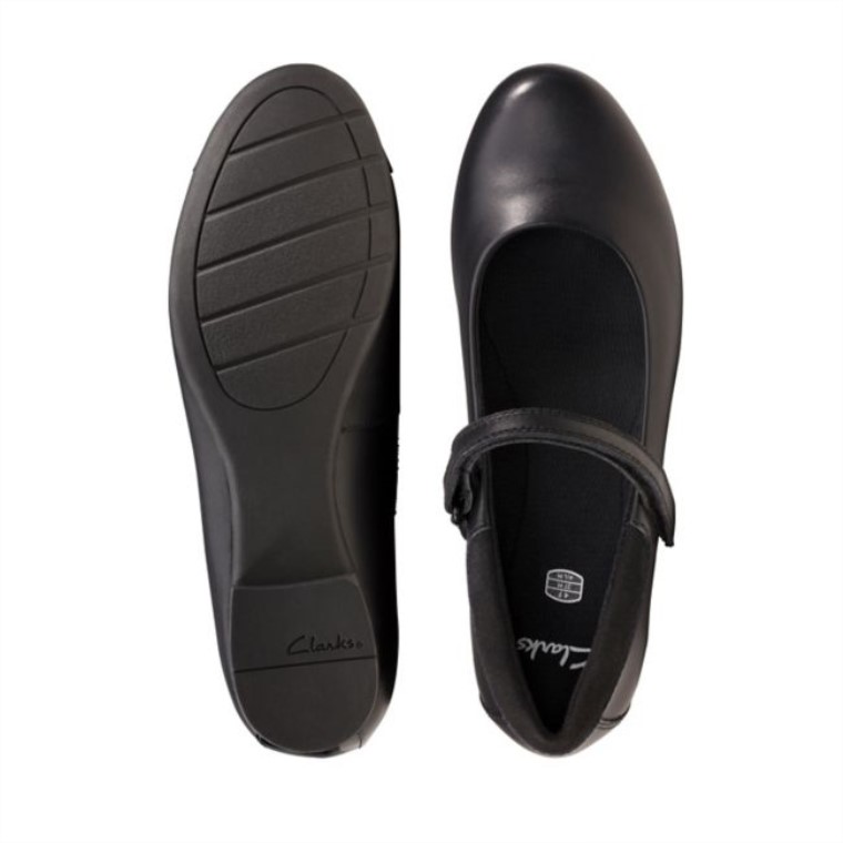 Clarks Scala Dawn Youth Cuero Negro Cuero Negro