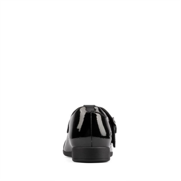 Clarks Scala Espíritu Niño Charol Negro Charol Negro