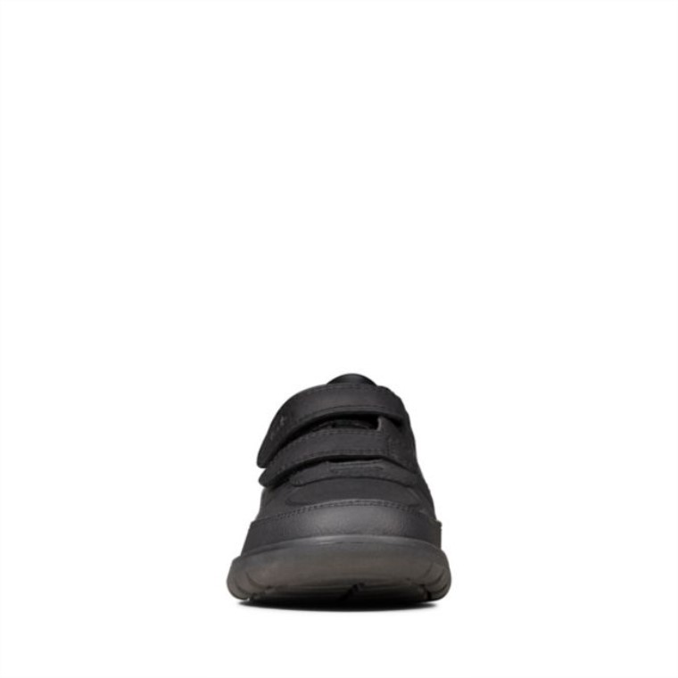 Clarks Scape Flare Niño Cuero Negro Cuero Negro
