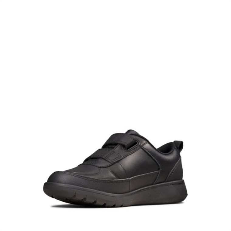 Clarks Scape Flare Niño Cuero Negro Cuero Negro