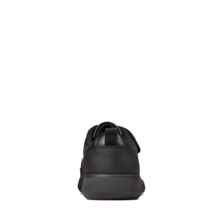 Clarks Scape Flare Niño Cuero Negro Cuero Negro