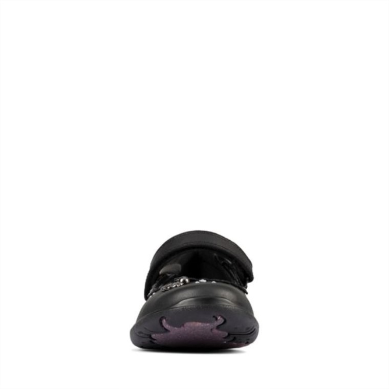 Clarks Sea Shimmer Niño Cuero Negro Cuero Negro