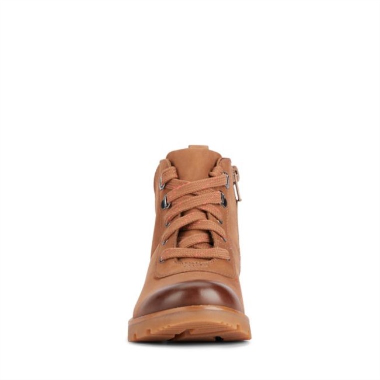 Cuero Marrón Clarks Cuero Marrón Heath Go Gore-tex Para Niños