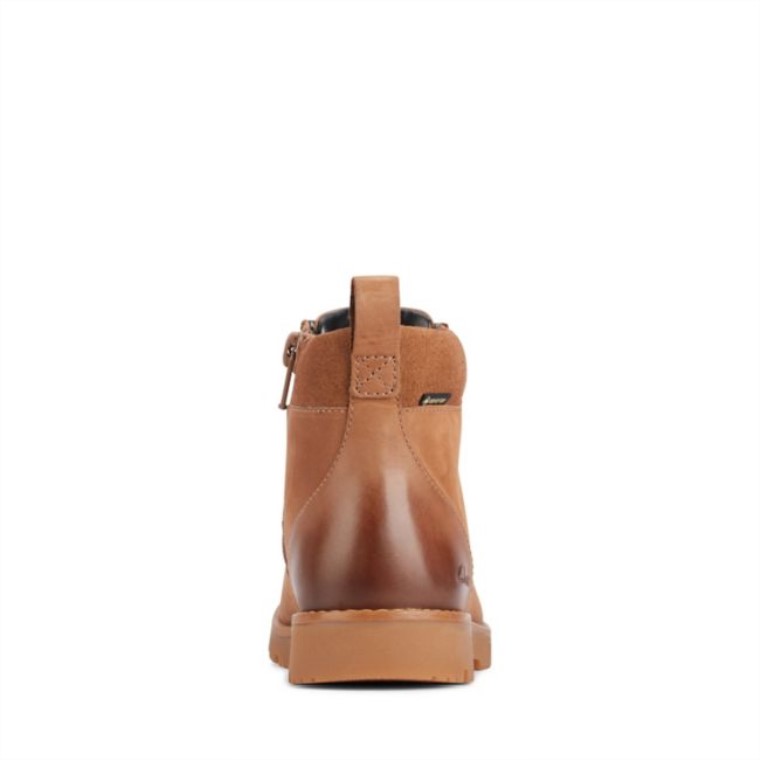Cuero Marrón Clarks Cuero Marrón Heath Go Gore-tex Para Niños