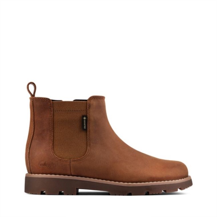 Cuero Marrón Clarks Cuero Marrón Heath Sea Gore-tex Cuero Marrón Para Niños