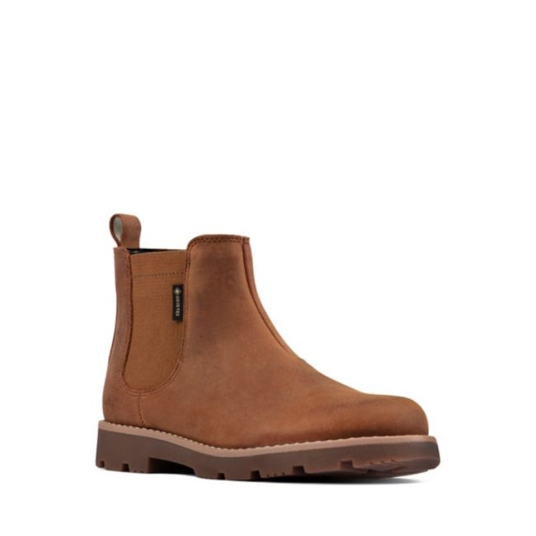 Cuero Marrón Clarks Cuero Marrón Heath Sea Gore-tex Cuero Marrón Para Niños