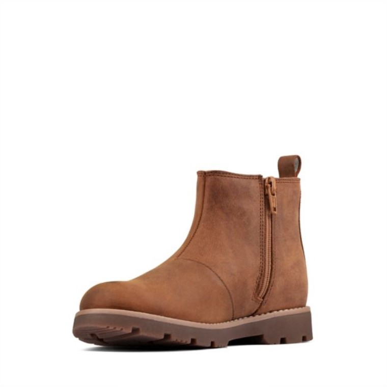 Cuero Marrón Clarks Cuero Marrón Heath Sea Gore-tex Cuero Marrón Para Niños