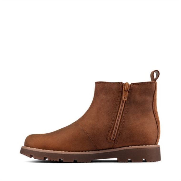 Cuero Marrón Clarks Cuero Marrón Heath Sea Gore-tex Cuero Marrón Para Niños