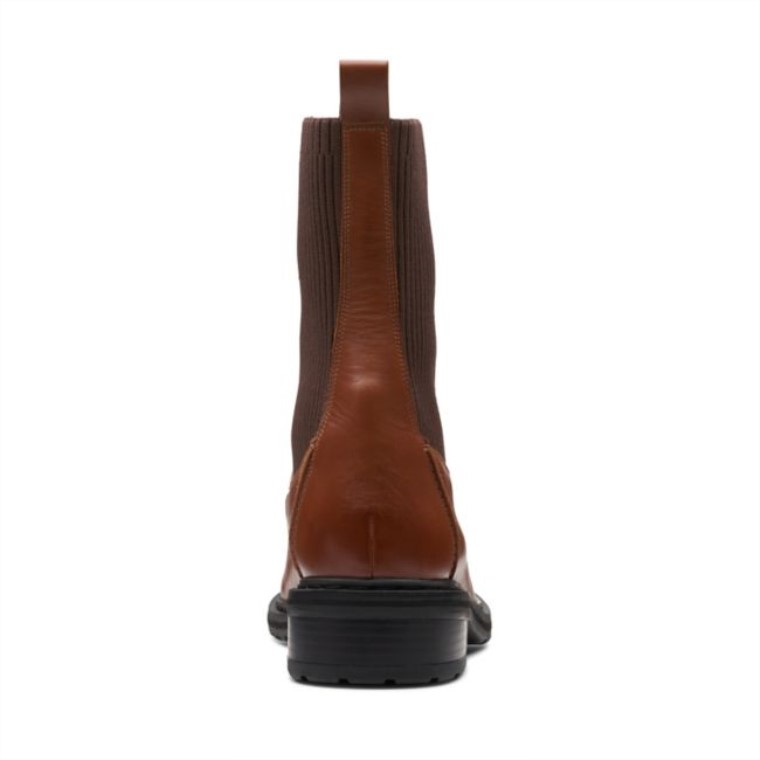 Clarks Tilham Punto Cuero Marrón Oscuro Cuero Marrón Oscuro