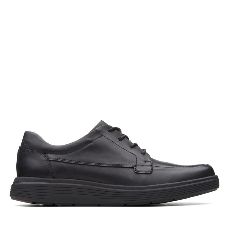 Clarks Un Morada Facilidad Cuero Negro Cuero Negro