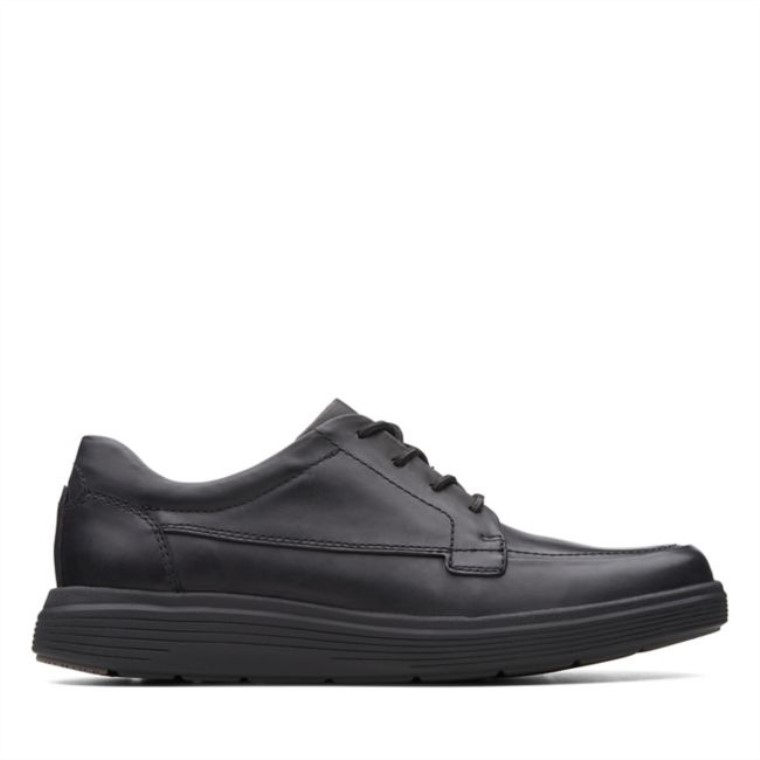 Clarks Un Morada Facilidad Cuero Negro Cuero Negro